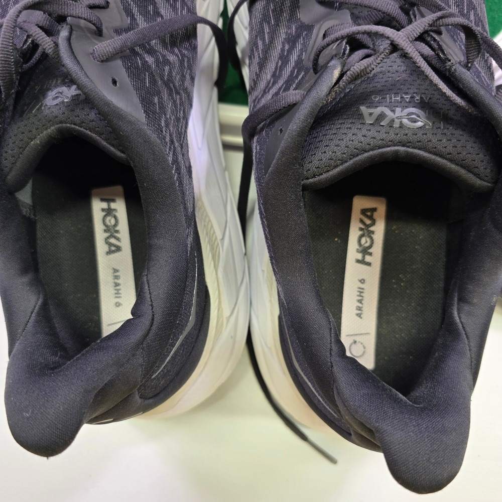 Hoka Arahi 6 Running Shoes Mens 15 2E Wide Black White Athletic 1123196 BWHT - Picture 7 of 15